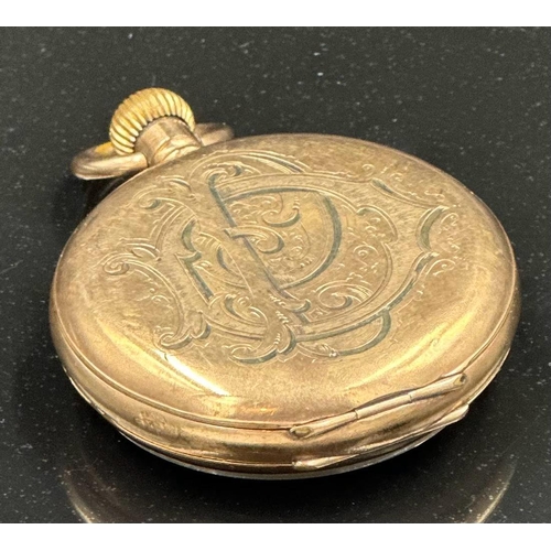 588 - An Engraved pocket watch the A W W Co Waltham Mass on face and English Mar A L D inside case