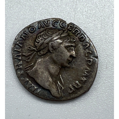 608 - Roman Trajan Denarius COS II