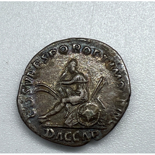 608 - Roman Trajan Denarius COS II