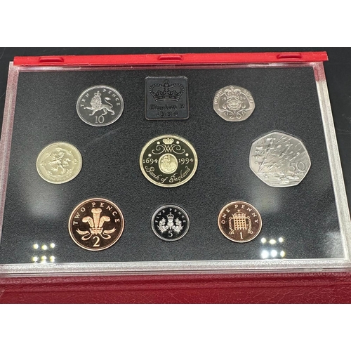 614 - A Royal Mint 1994 Proof Coin Collection along with a 1972 Olympic !0 Deutsche Mark coin in presentat... 