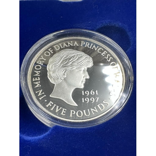 616 - Royal Mint: Silver crowns collector coins The Princess Diana memorial coin and the Queen Mother's Ce... 