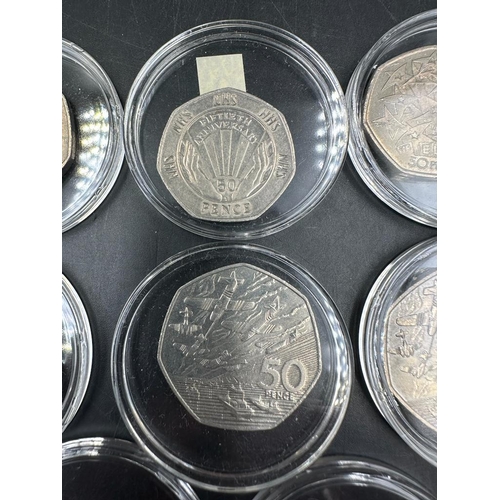 630 - Coins: Eight collectable 50p pieces various designs