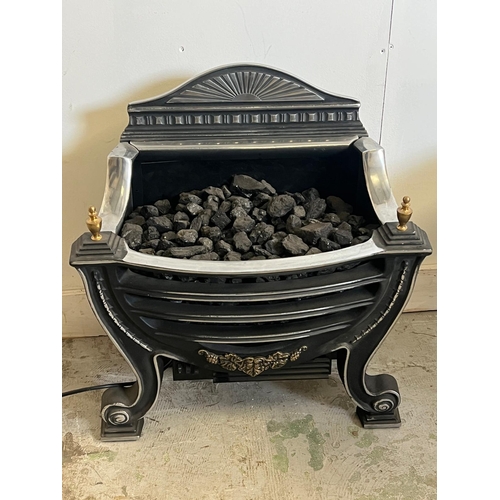 64 - An electric fire/heater with cast iron style grate (H62cm W58cm)