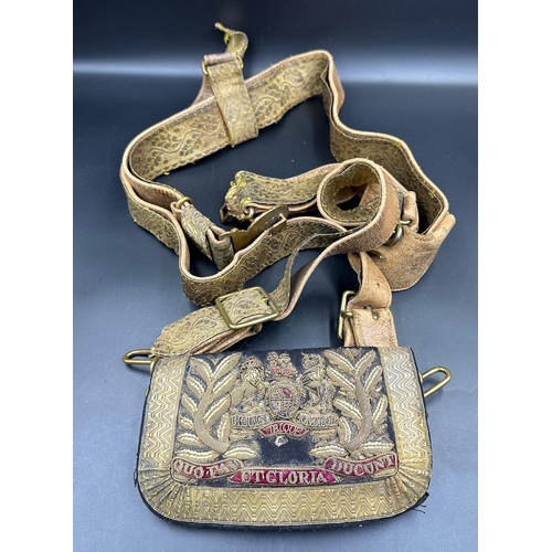 640 - A Victorian Royal Artillery officer's shoulder belt pouch (Missing an artillery insignia)