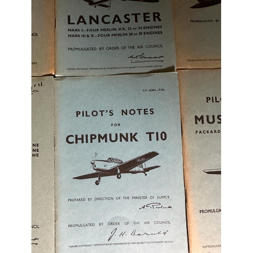 641 - A selection of Pilots notes pamphlets on various planes