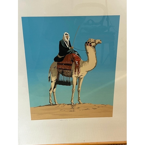 651 - Three prints, two Bedouin style and one scenic scene