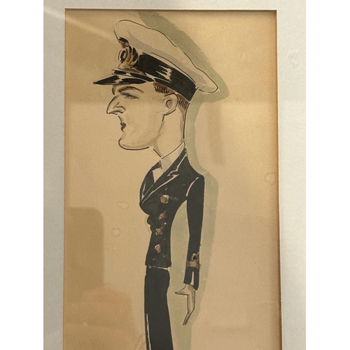 680 - A watercolour of a naval office signed G Giuliani 1933 (10 cm x 31cm)