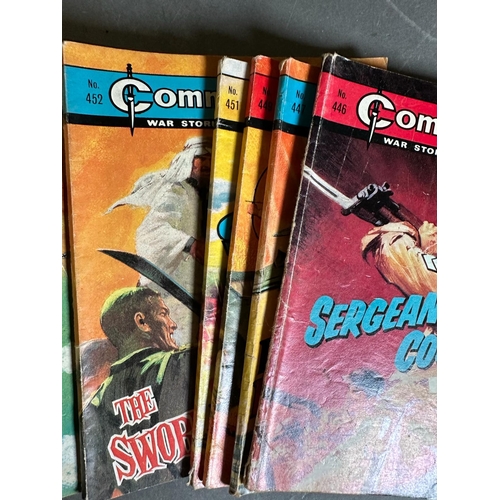 705 - A large selection of pictures library comic books to include Commands, Battle and Air Ace, various c... 