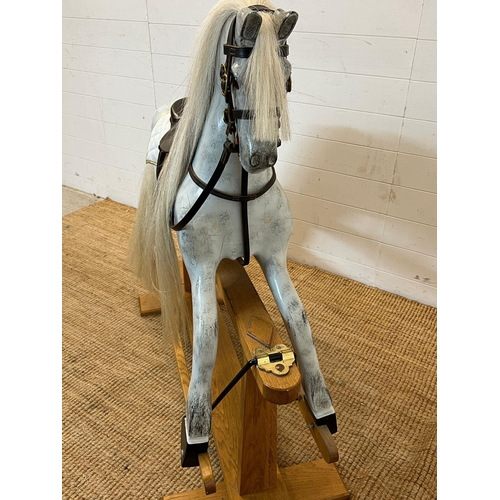 709 - Dapple grey rocking horse by Lamorna of Somerset Limited edition 143 Barely 2008. The rocking horse ... 