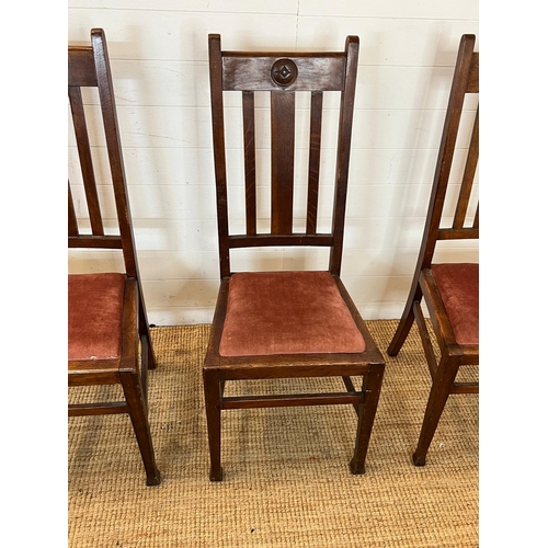 72 - Three Arts and Craft style dining chairs