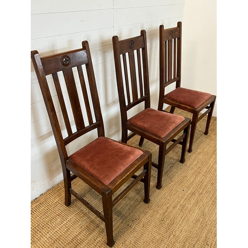 72 - Three Arts and Craft style dining chairs