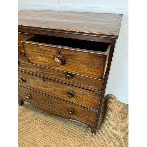 75 - A mahogany chest of drawers two over three with bun handles AF