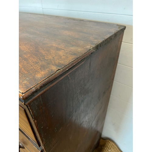 75 - A mahogany chest of drawers two over three with bun handles AF