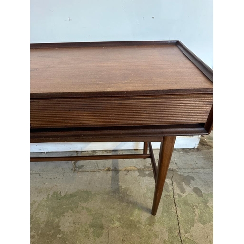 92 - A Mid Century two drawer sideboard with galleried top (H80cm W114cm D47cm)