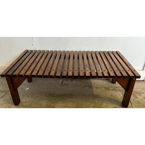 94 - A Mid Century slatted coffee table (H32cm W96cm D58cm)