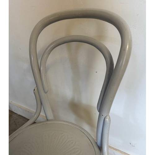 95 - Four off white painted bistro chairs