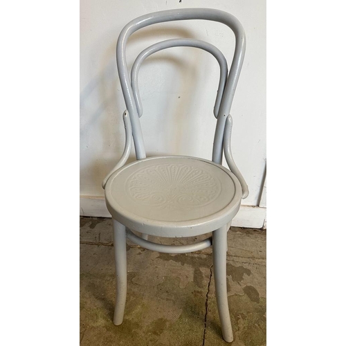 95 - Four off white painted bistro chairs