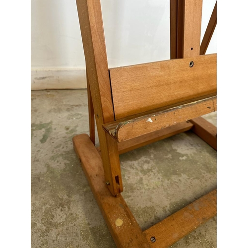 97 - A pine adjustable artist easel