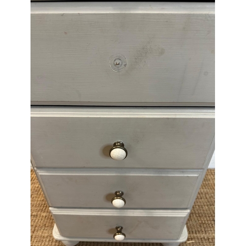 12 - A grey painted six drawer tall boy AF (H104cm W45cm D38cm)