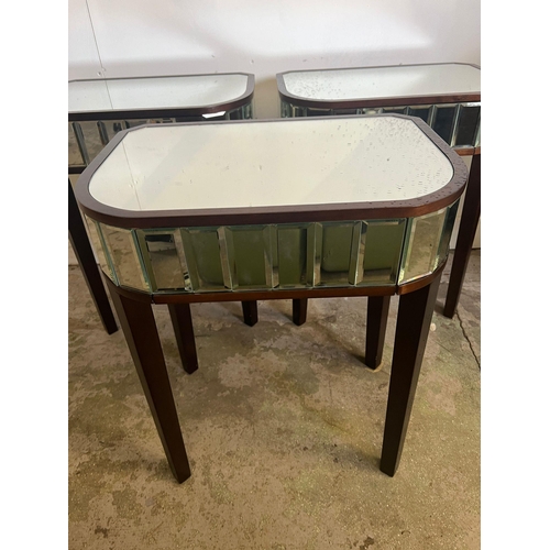 135 - Three Laura Ashley mirrored side tables (H62cm W52cm D35cm)