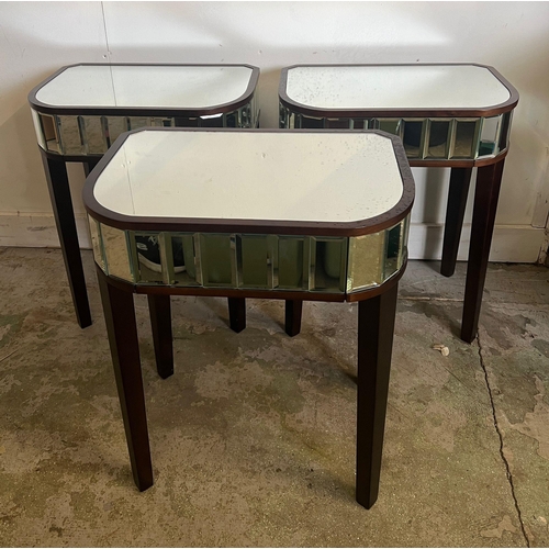 135 - Three Laura Ashley mirrored side tables (H62cm W52cm D35cm)