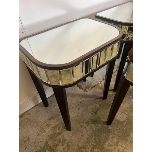 135 - Three Laura Ashley mirrored side tables (H62cm W52cm D35cm)