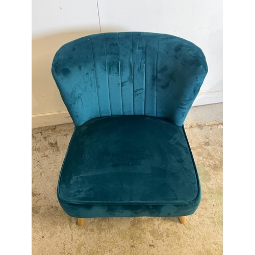 140 - A single teal cocktail chair (H74cm W60cm D57cm SH40cm)