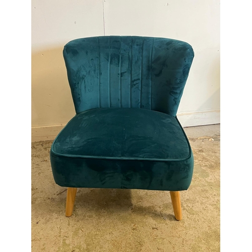 140 - A single teal cocktail chair (H74cm W60cm D57cm SH40cm)