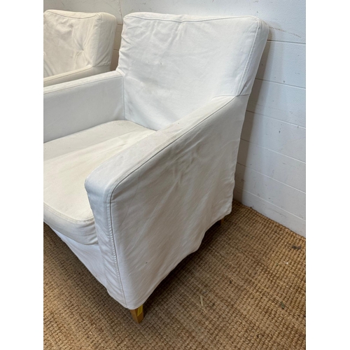 154 - A pair of contemporary arm chairs with removal covers