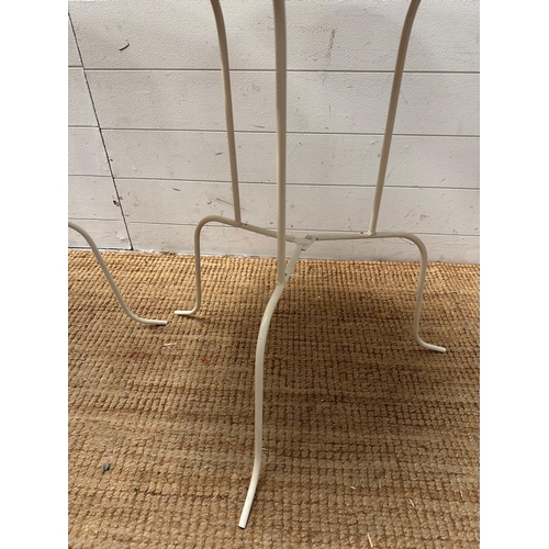 156 - A pair of metal bistro tables (H68cm Dia51cm)