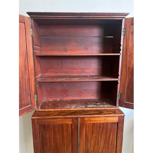 162 - A George IV mahogany bookcase cabinet (Base H96cm W88cm D36cm Top H91cm W89cm D27cm)