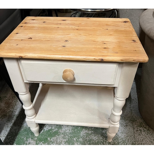 18 - A single painted pine bedside (H62cm W54cm D38cm)