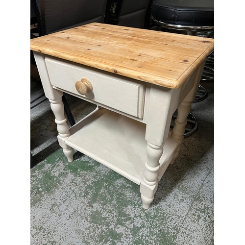 18 - A single painted pine bedside (H62cm W54cm D38cm)