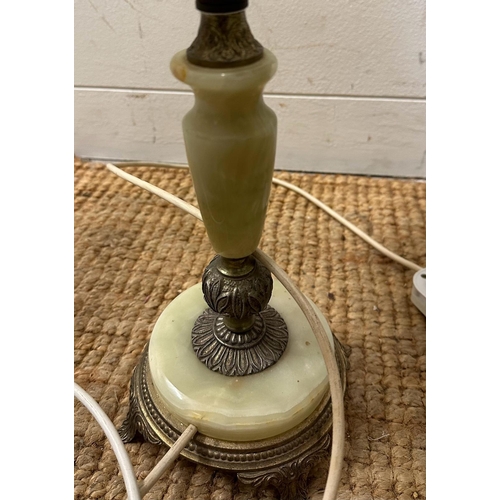 226 - A pair of brass base table lamps