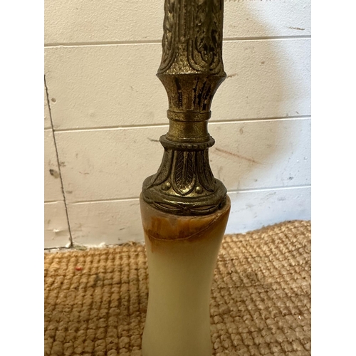 226 - A pair of brass base table lamps