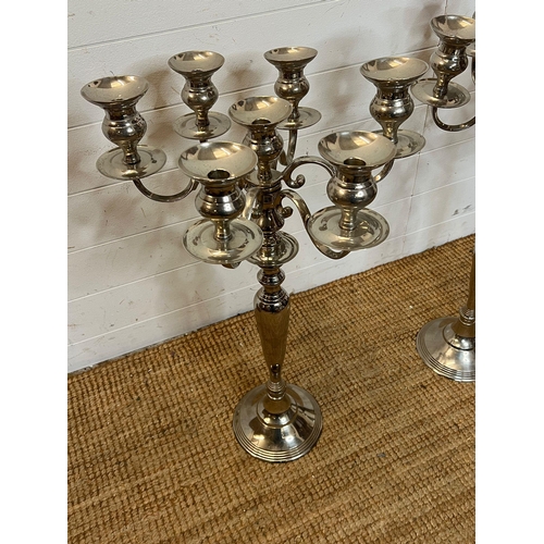 228 - A pair of large candelabra centre piece with seven arms (75cm)