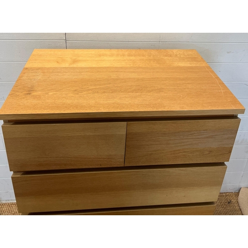 23 - An Ikea Malm chest of drawers, four long and two short drawers (H123cm W80cm D48cm)