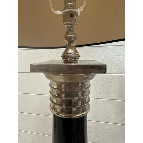 235 - A black and chrome Art Deco style floor lamp.