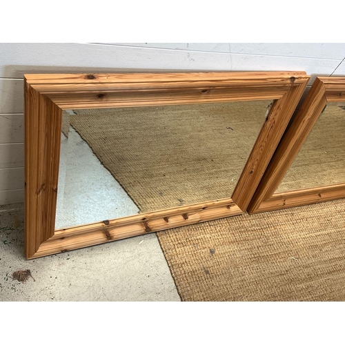 258 - A pair of pine mirrors 94cm x 67cm