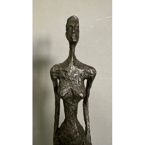 264 - A bronze sculpture of The Grande Donna on a marble plinth and signed Giacometti to base