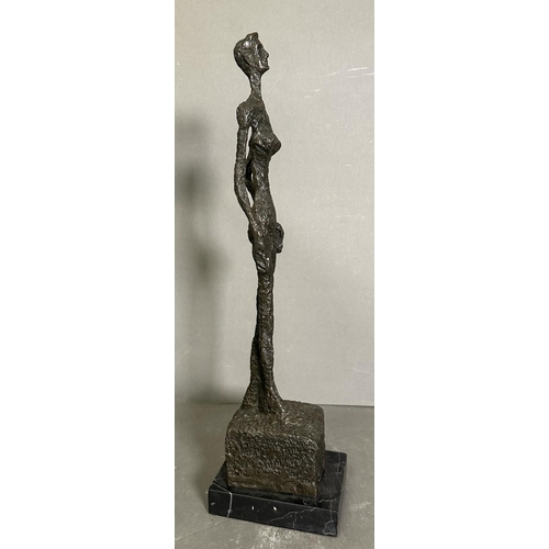 264 - A bronze sculpture of The Grande Donna on a marble plinth and signed Giacometti to base