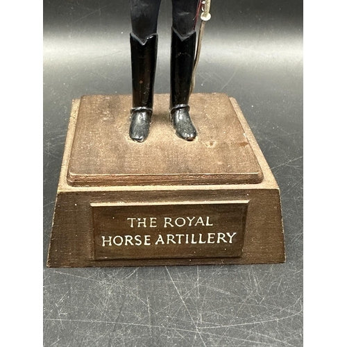 266 - A Royal horse Artillery figure on pedestal