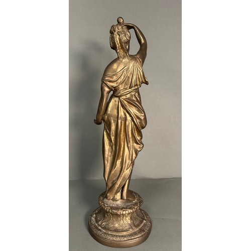 270 - A brass sculpture of the Goddess Thetis, Goddess of the Sea in the classical pose (H57cm)