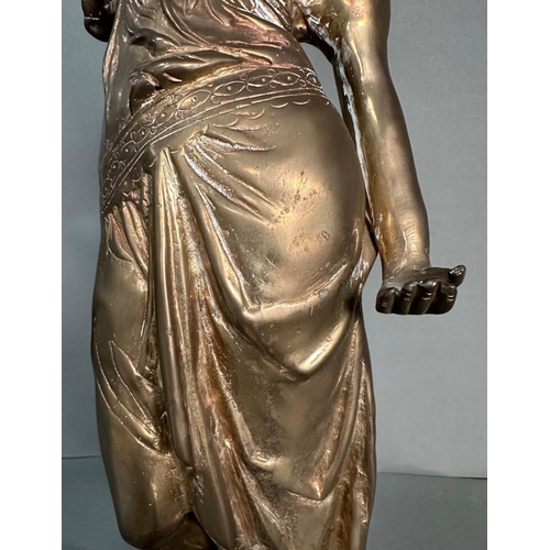 270 - A brass sculpture of the Goddess Thetis, Goddess of the Sea in the classical pose (H57cm)