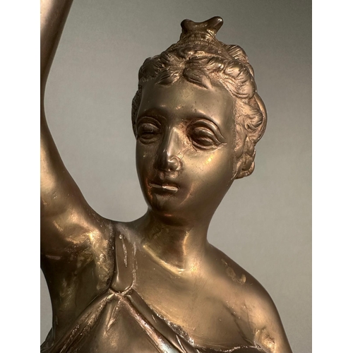 270 - A brass sculpture of the Goddess Thetis, Goddess of the Sea in the classical pose (H57cm)