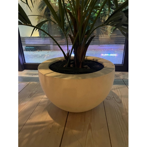 282 - A artificial palm plant in white pot