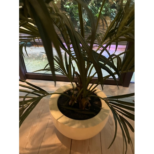 282 - A artificial palm plant in white pot