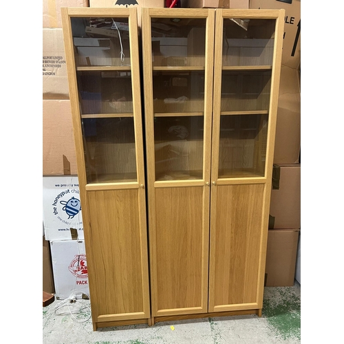 34 - A double and single glazed bookcase/display unit