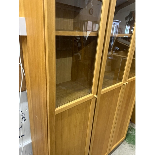 34 - A double and single glazed bookcase/display unit