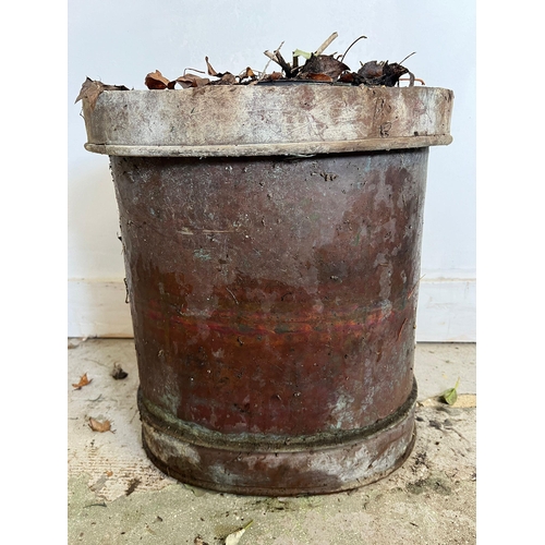 340 - An oval copper weathered planter (H41cm W40cm)